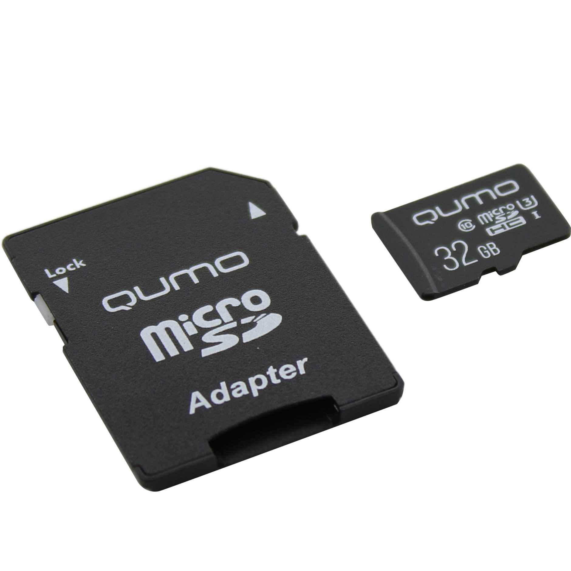 Карты памяти SD Qumo MicroSDHC 32Gb Class 10 UHS-I U3 (с адапт. SD)