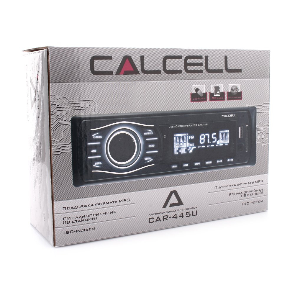 1-DIN USB/SD-ресиверы (без CD) Calcell CAR-445U 
