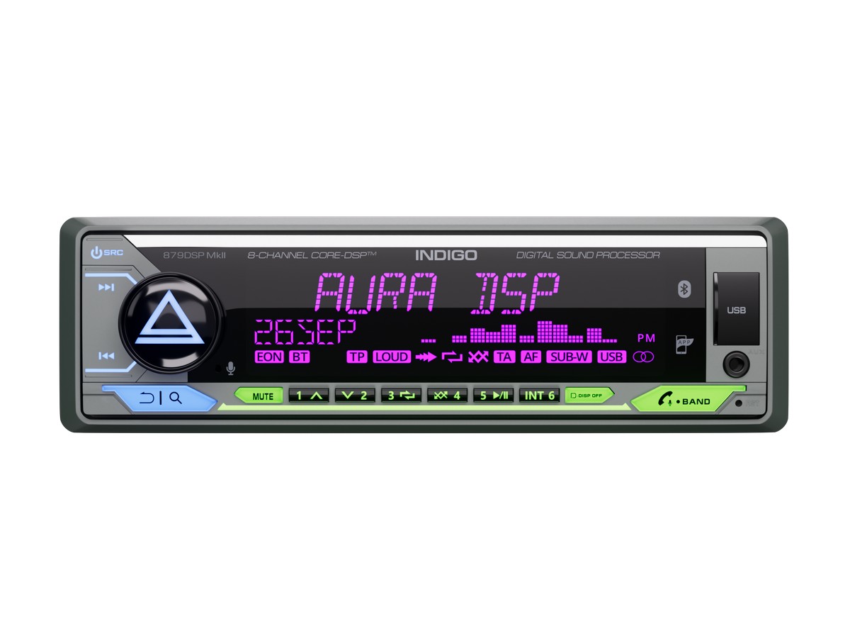 1-DIN USB/SD-ресиверы (без CD) AurA INDIGO-879DSP MkII 