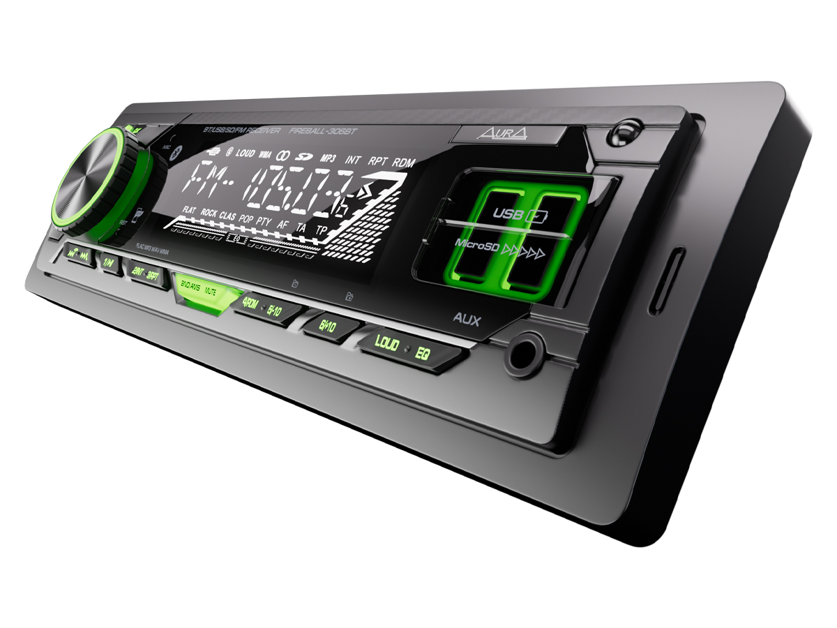 1-DIN USB/SD-ресиверы (без CD) AurA FIREBALL-306BT 