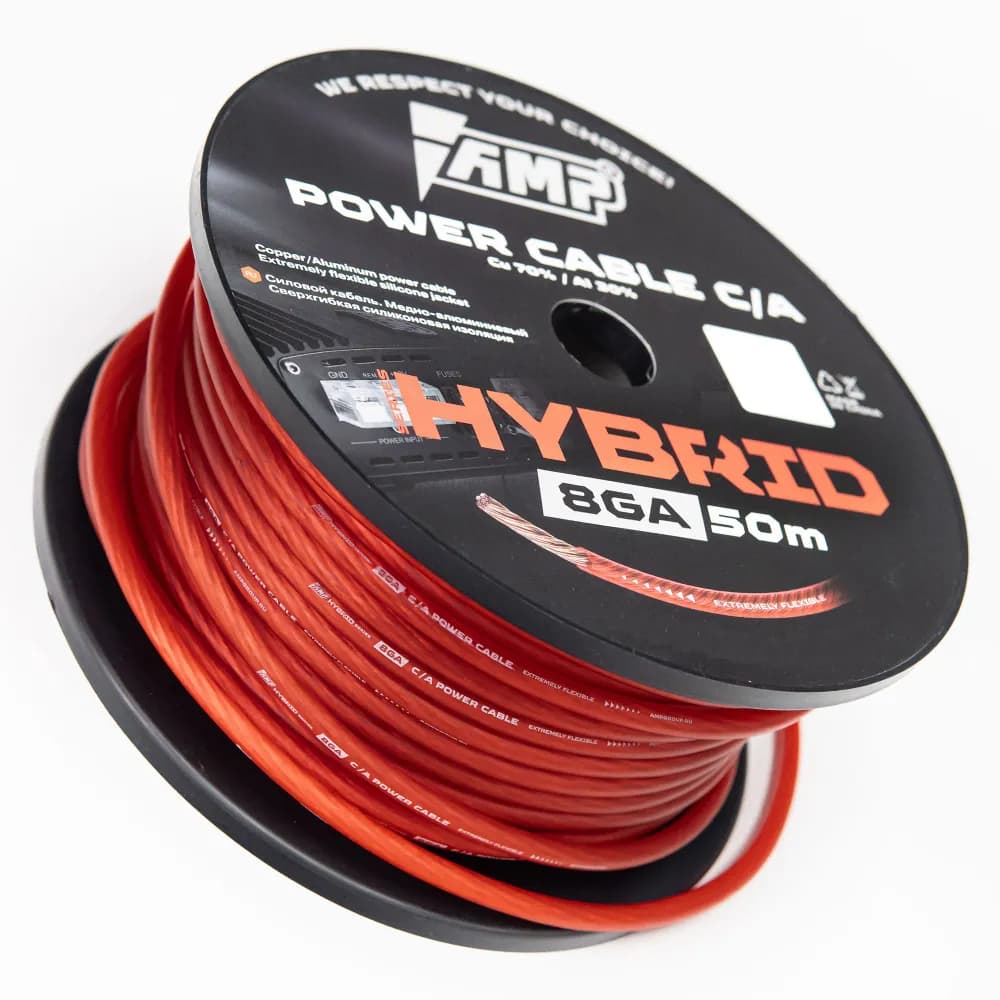 Кабели силовые, разъемы. Крепеж для кабеля. AMP HYBRID 8Ga 