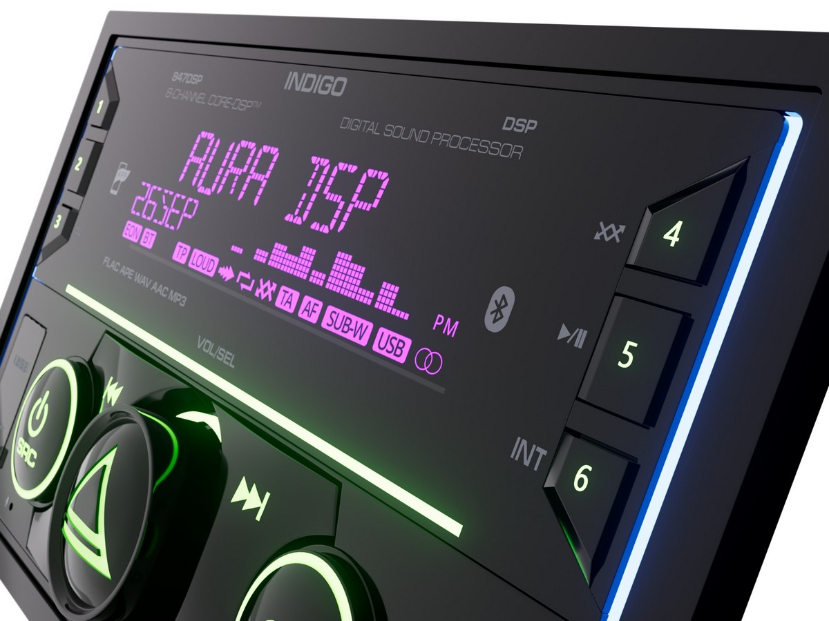 2-DIN DVD/MP3 ресиверы AurA INDIGO-847DSP MkII 