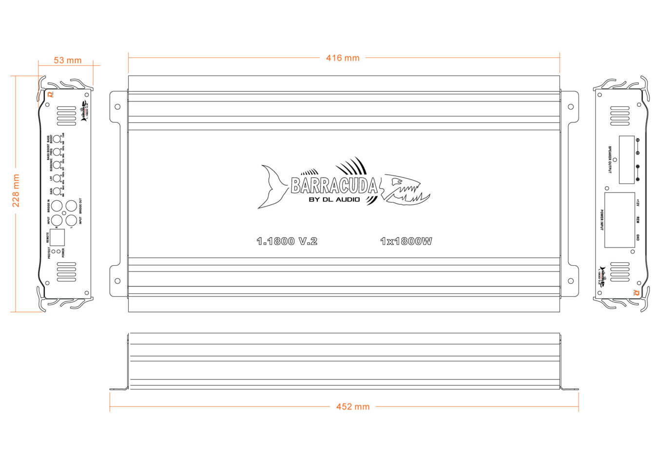 Одноканальные усилители DL Audio Barracuda 1.1800 V2 