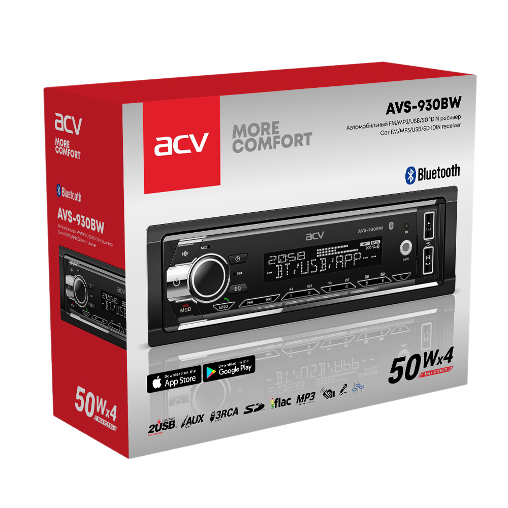 1-DIN USB/SD-ресиверы (без CD) ACV AVS-930BW 