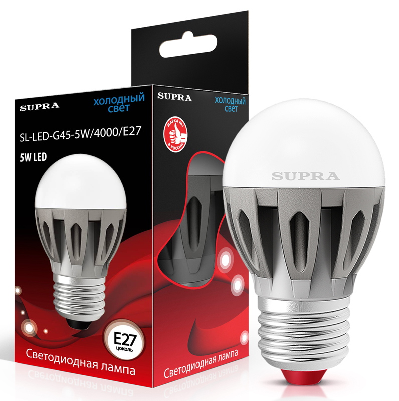 Лампы Supra SL-LED-G45-8W/4000/E27
