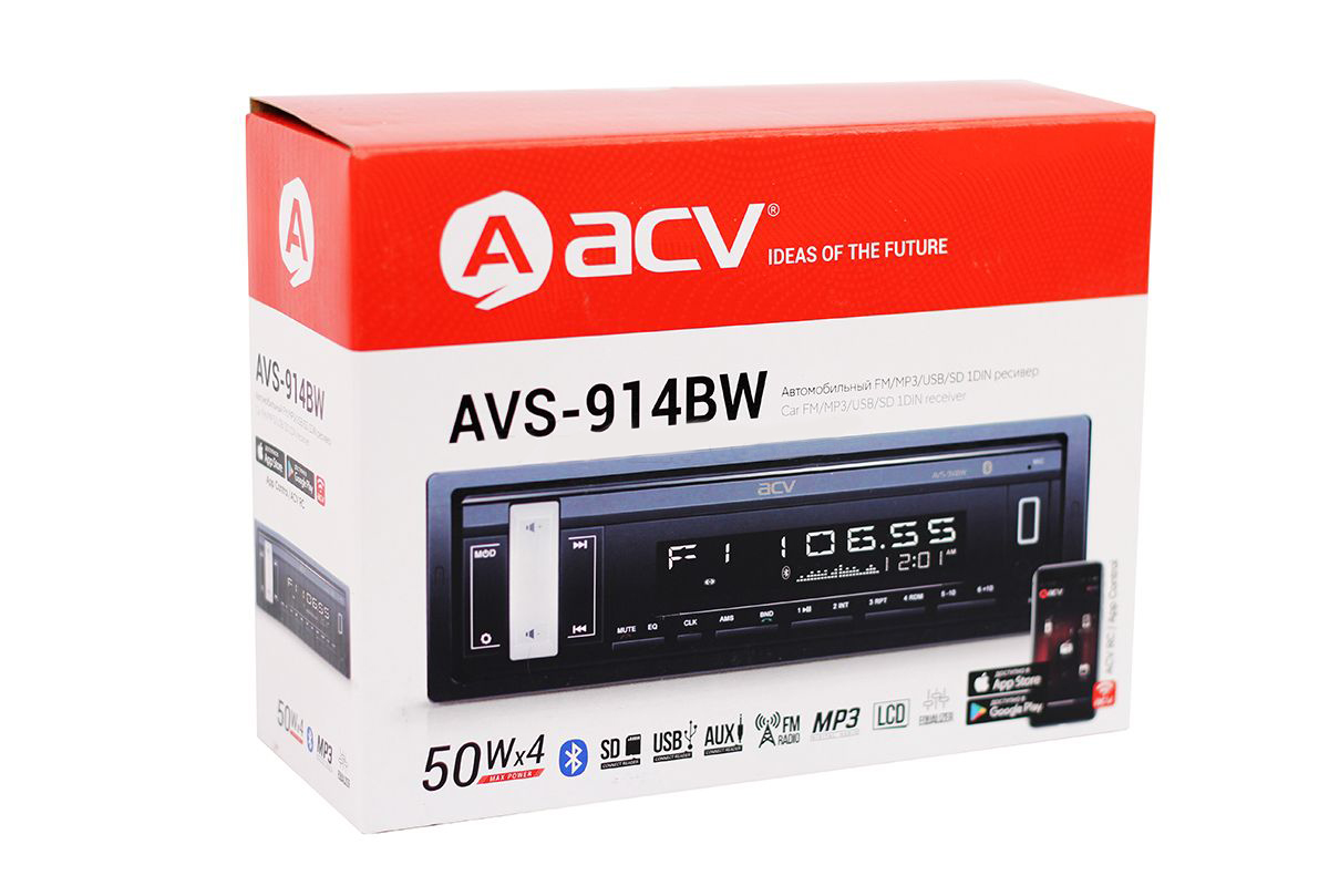 1-DIN USB/SD-ресиверы (без CD) ACV AVS-914BW 