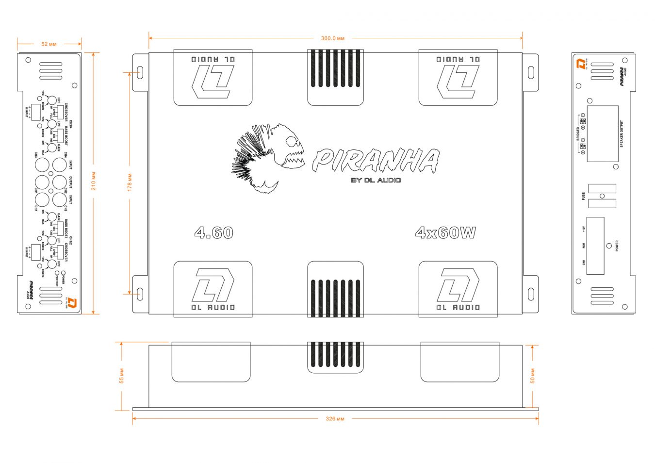 Четырёхканальные усилители DL Audio Piranha 4.60 