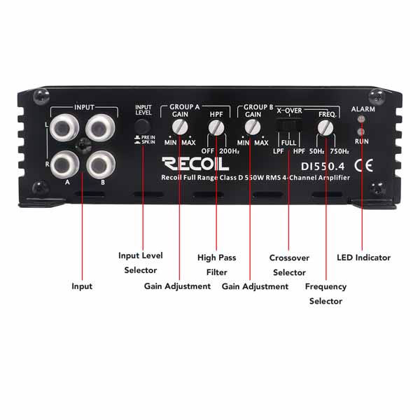 Четырёхканальные усилители Recoil DI550.4 