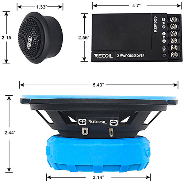 Акустика автомобильная Recoil REM525 