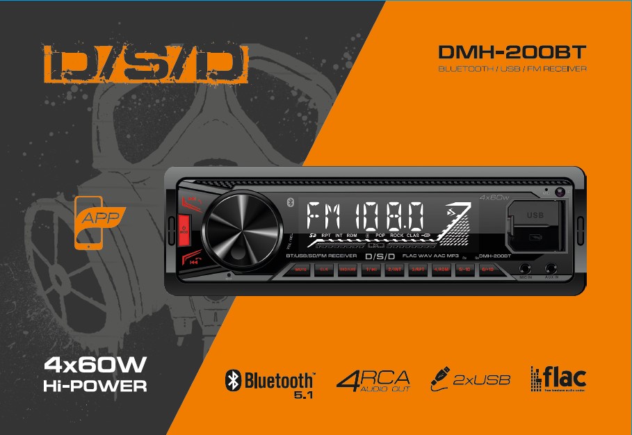 1-DIN USB/SD-ресиверы (без CD) D/S/D DMH-200BT 