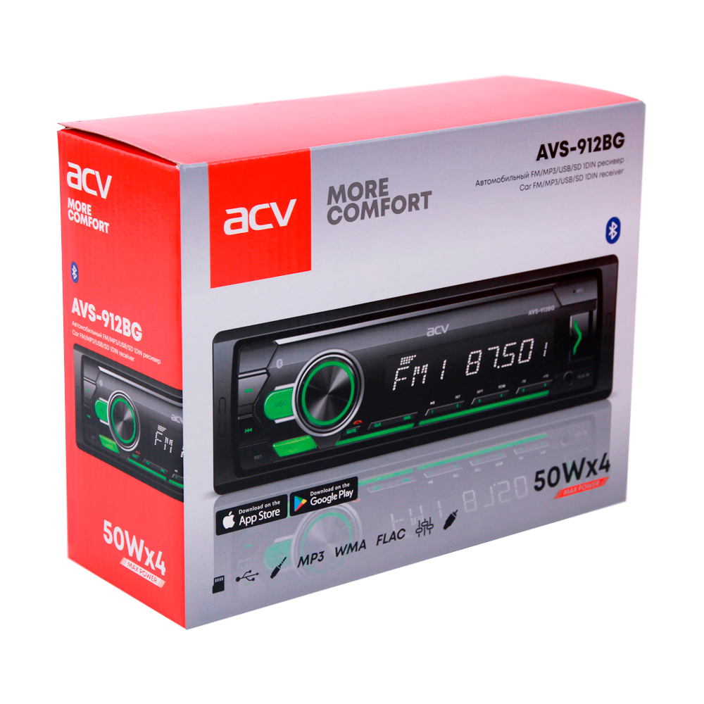 1-DIN USB/SD-ресиверы (без CD) ACV AVS-912BG 