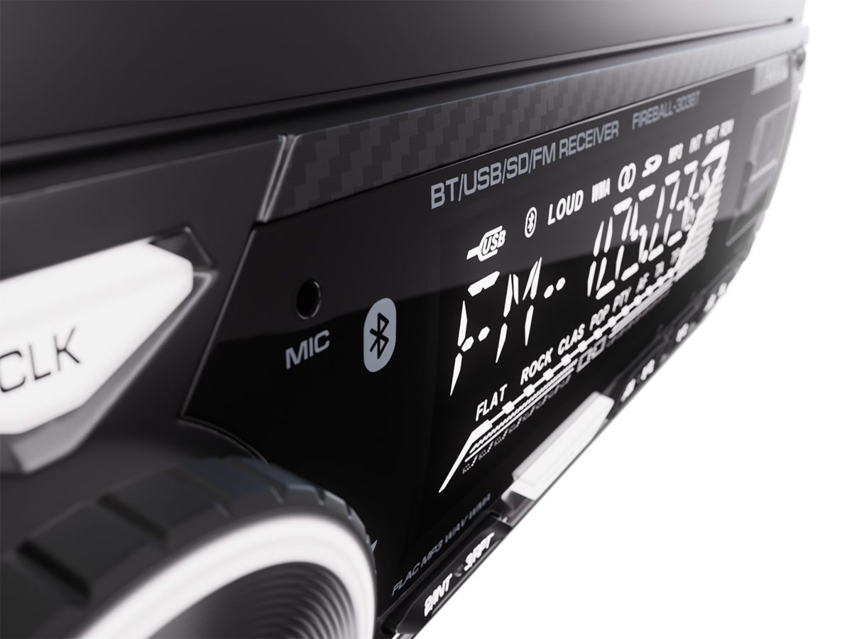 1-DIN USB/SD-ресиверы (без CD) AurA FIREBALL-303BT 
