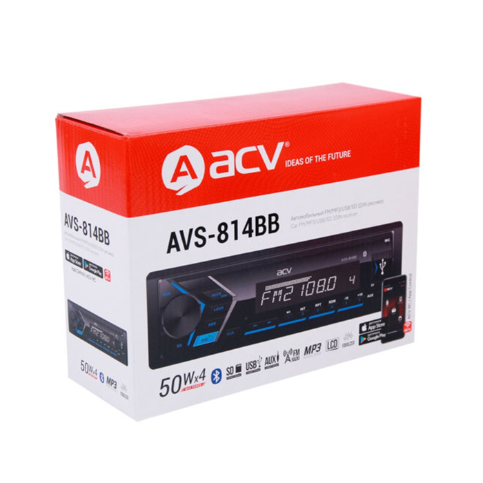 1-DIN USB/SD-ресиверы (без CD) ACV AVS-814BB 