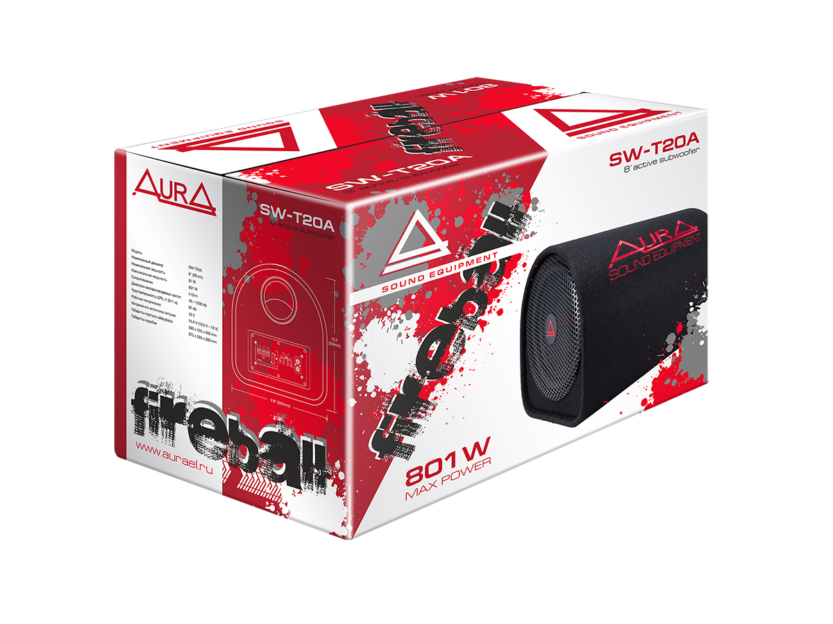 Cабвуферы корпусные активные AurA SW-T20A 