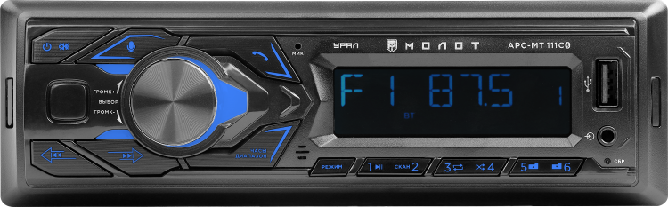 1-DIN USB/SD-ресиверы (без CD) Ural Урал МОЛОТ АРС-МТ 111С 