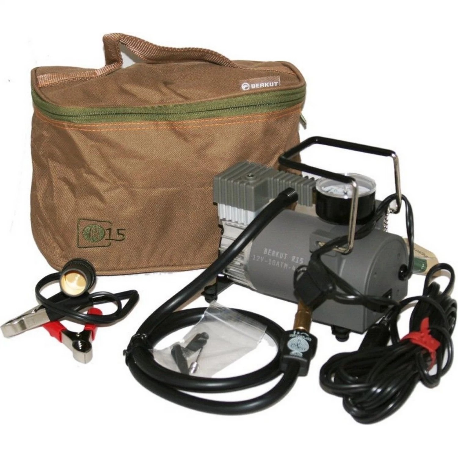 Автомобильные, велосипедные компрессоры.Помпы, насосы. Манометры BERKUT R-15