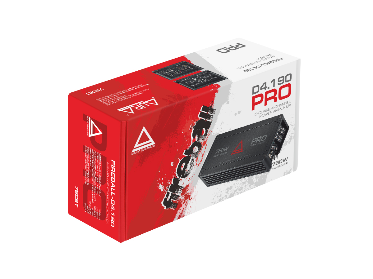Четырёхканальные усилители AurA FIREBALL-D4.190 PRO 