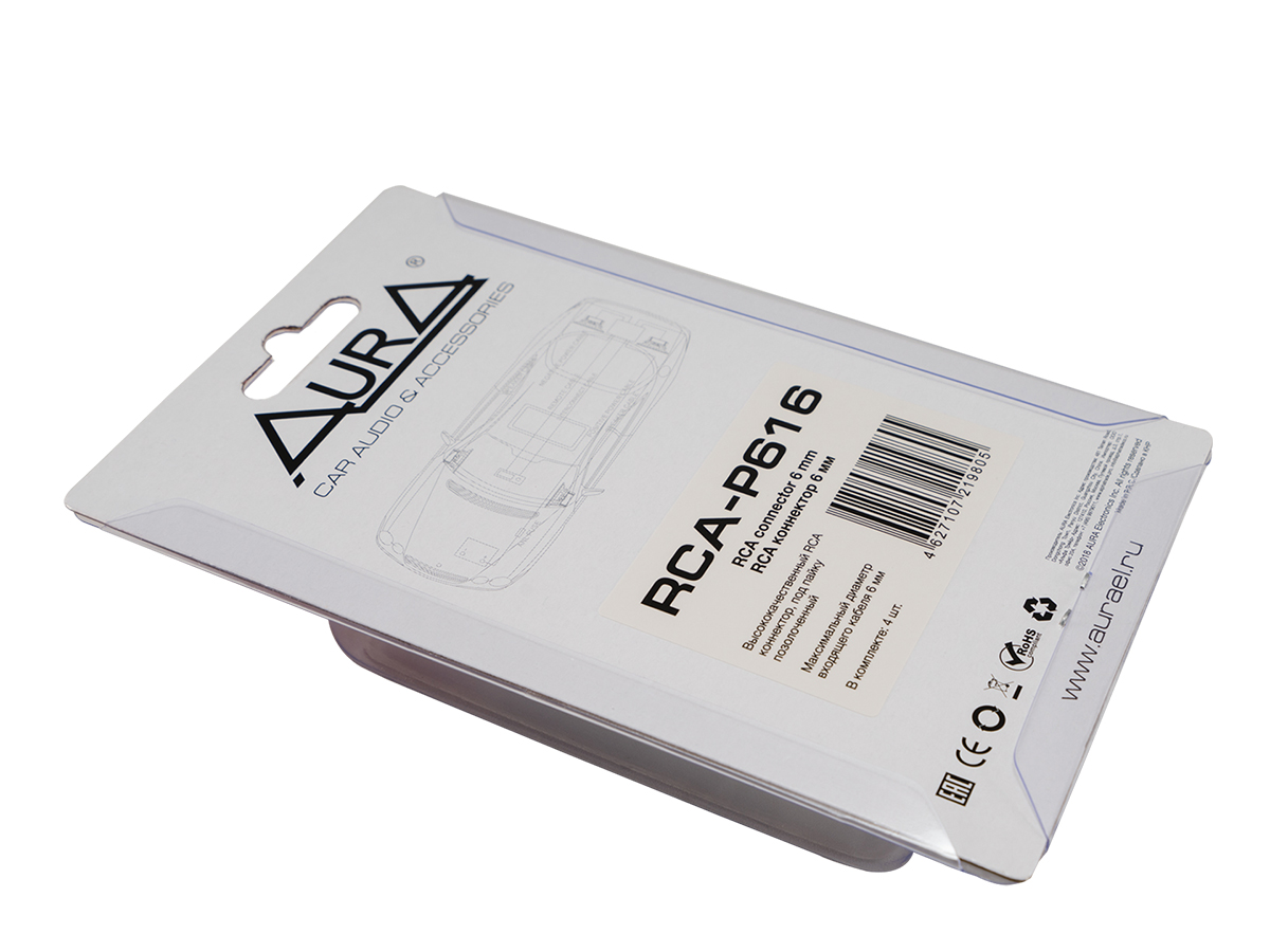 Кабели межблочные (RCA), AUX, HDMI, RCA разъёмы AurA RCA-P616 