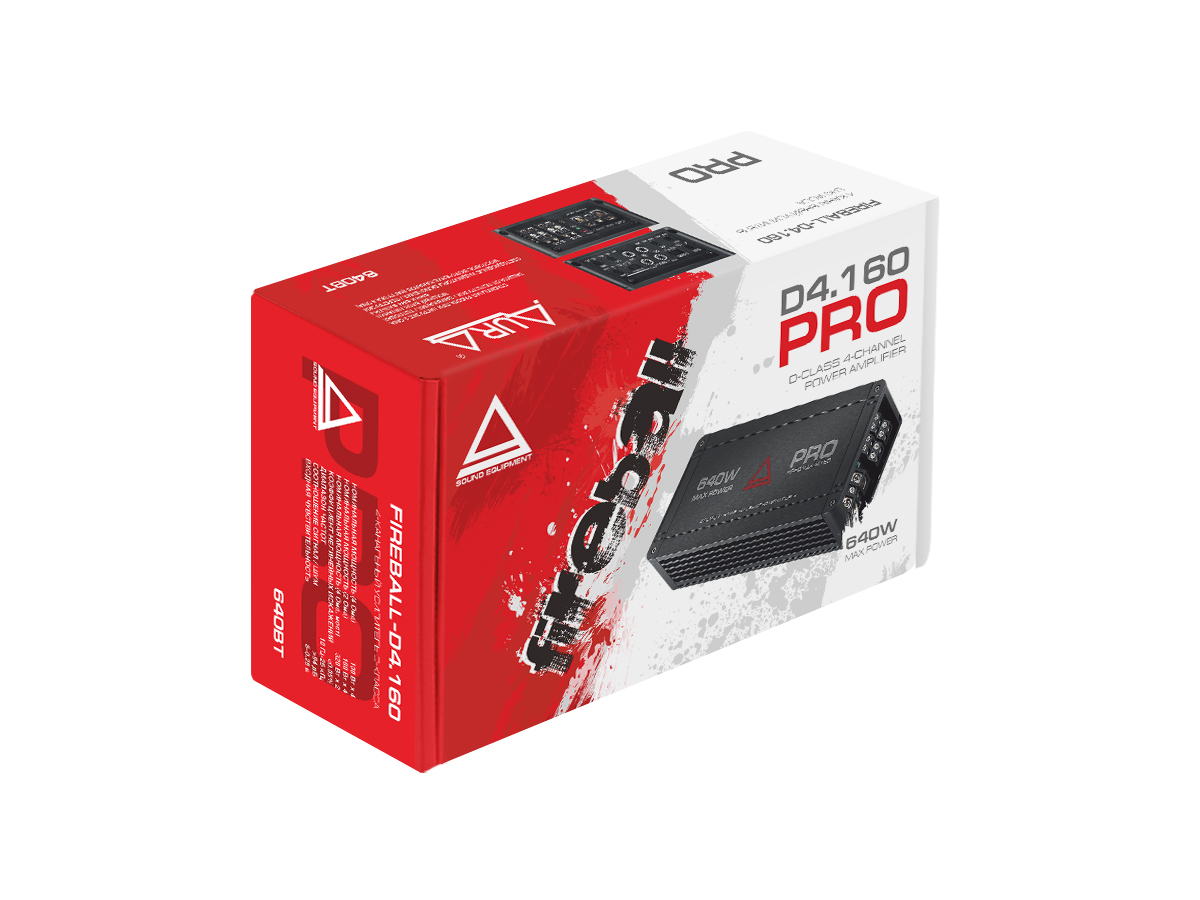 Четырёхканальные усилители AurA FIREBALL-D4.160 PRO 