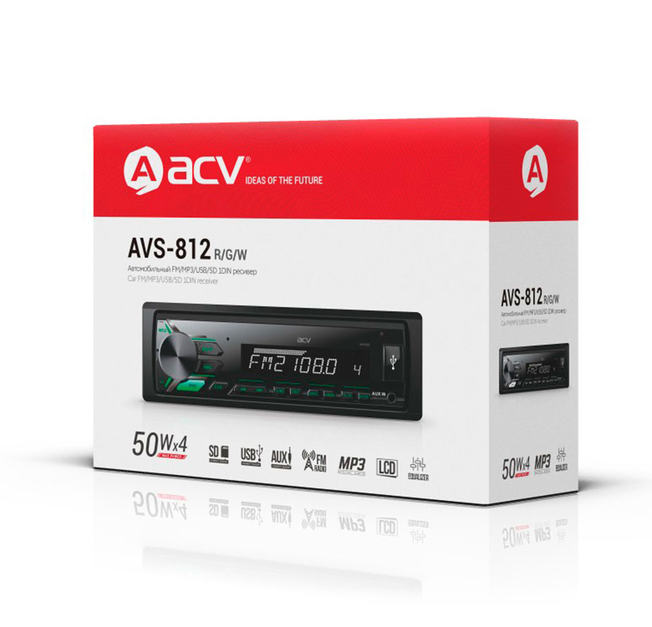 1-DIN USB/SD-ресиверы (без CD) ACV AVS-812G 