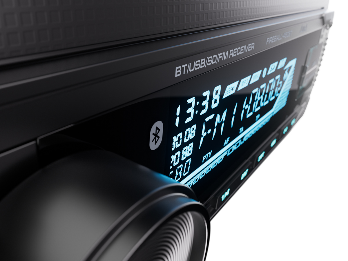 1-DIN USB/SD-ресиверы (без CD) AurA FIREBALL-450BT 