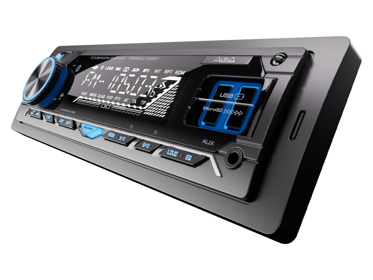 1-DIN USB/SD-ресиверы (без CD) AurA FIREBALL-302BT 