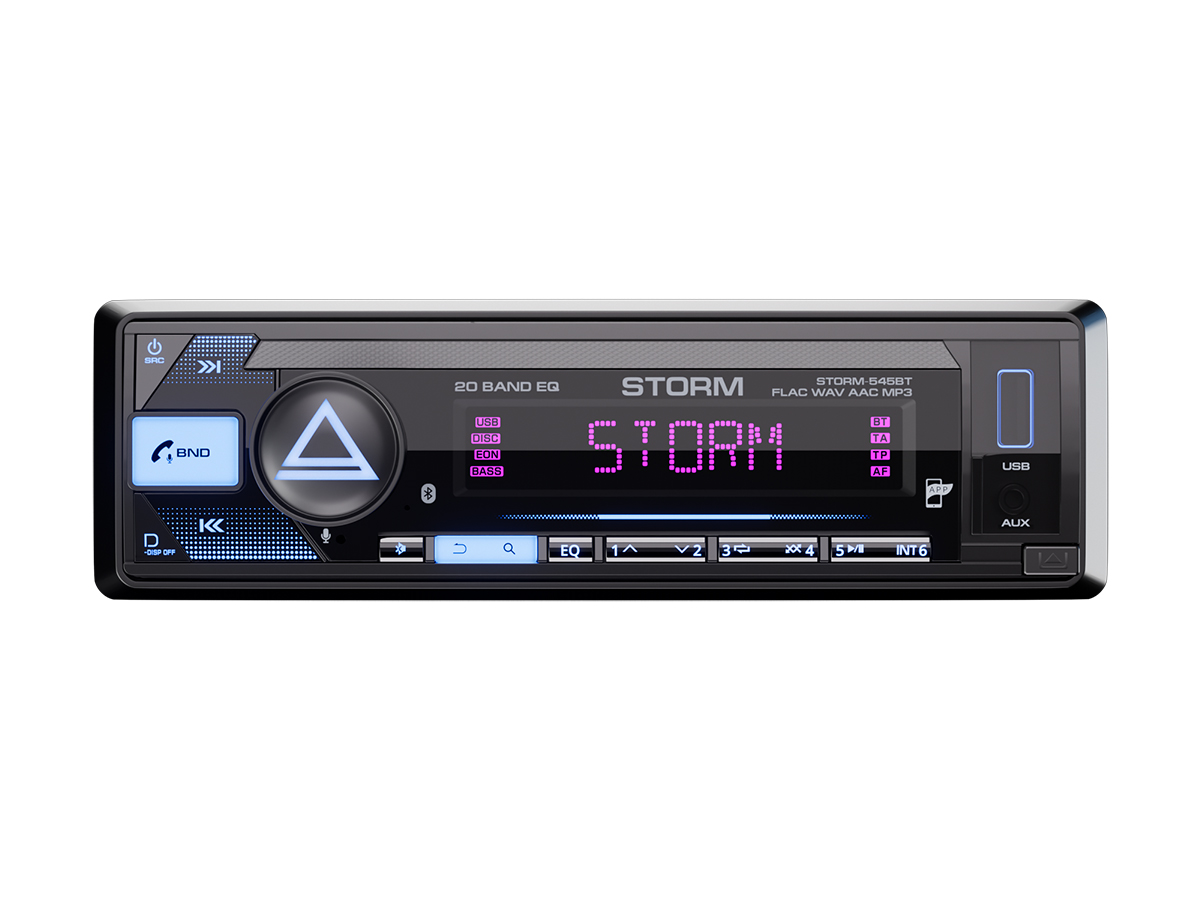 1-DIN USB/SD-ресиверы (без CD) AurA STORM-545BT 