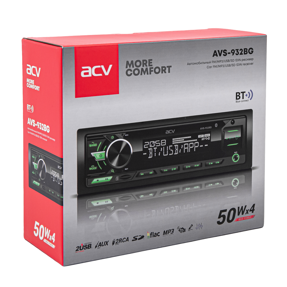 1-DIN USB/SD-ресиверы (без CD) ACV AVS-932BG 