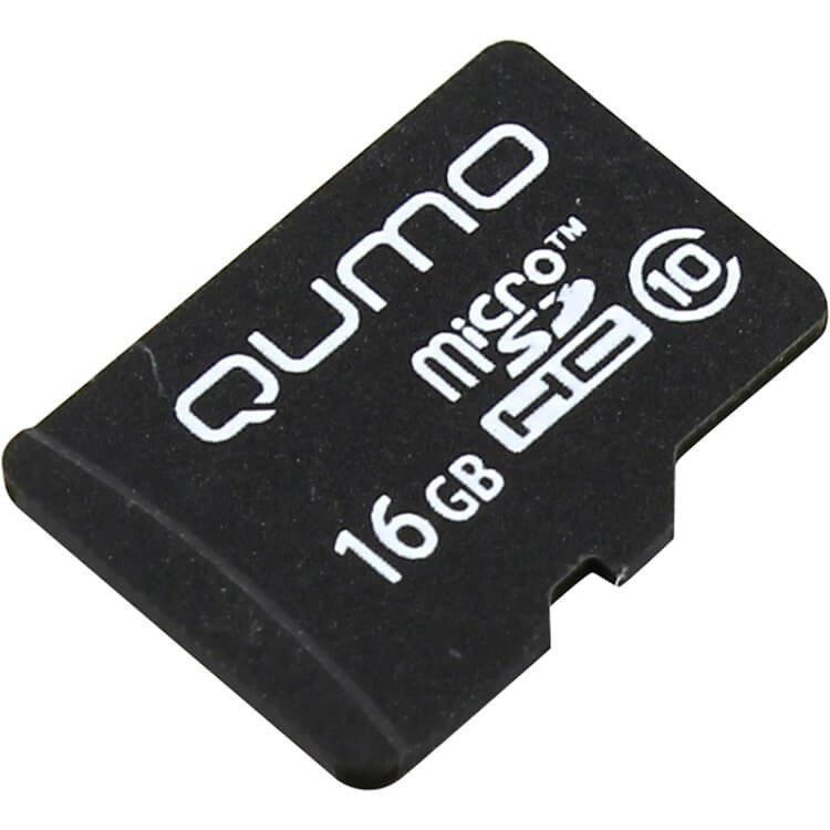 Карты памяти SD Qumo MicroSDHC 16Gb Class 10 (с адаптером SD)
