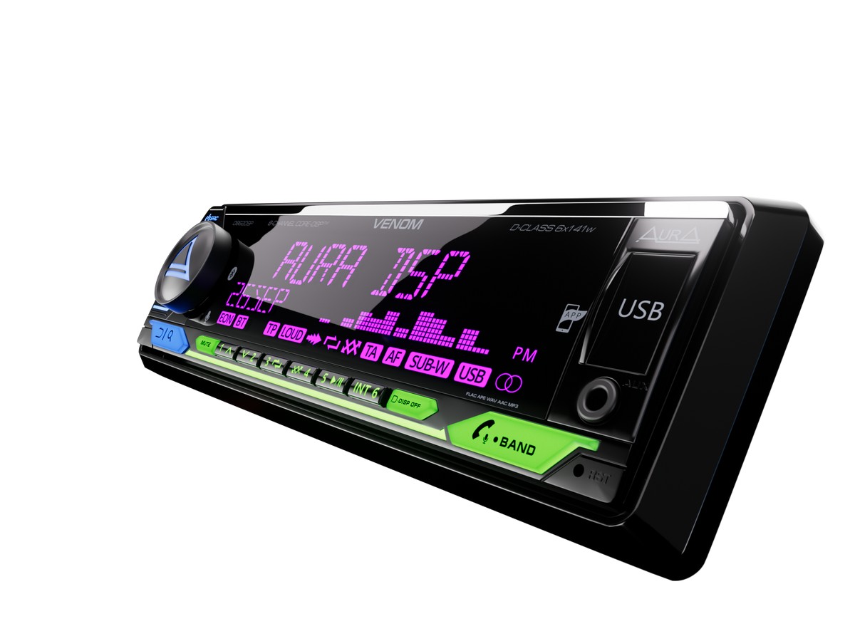 1-DIN USB/SD-ресиверы (без CD) AurA VENOM-D862DSP 