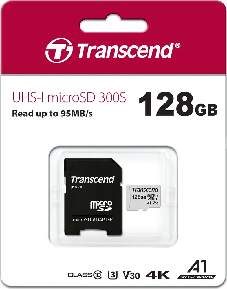 Карты памяти SD Transcend MicroSD 128Gb (SD adapter )