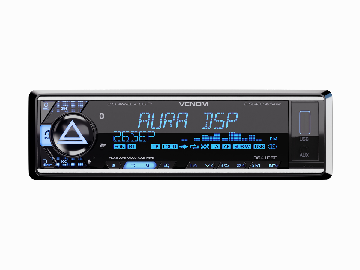 1-DIN USB/SD-ресиверы (без CD) AurA VENOM-D641DSP 