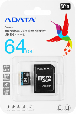 Карты памяти SD A-Data 64Gb