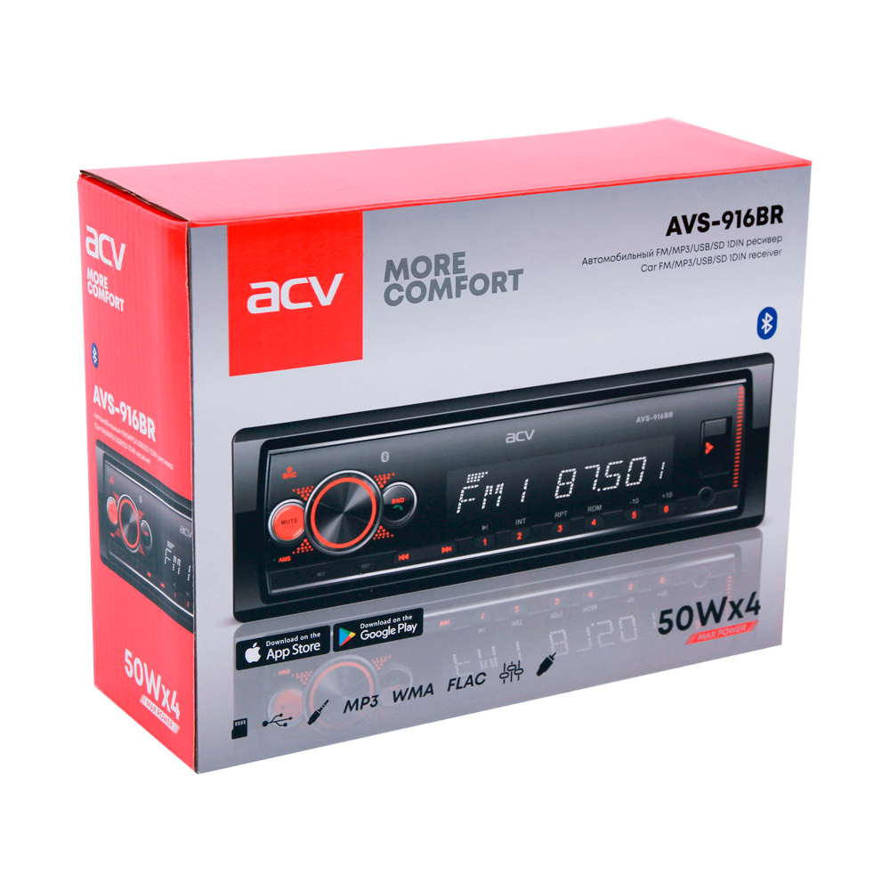 1-DIN USB/SD-ресиверы (без CD) ACV AVS-916BR 