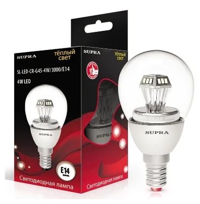 Лампы Supra SL-LED-CR-G45-6W/4000/E14