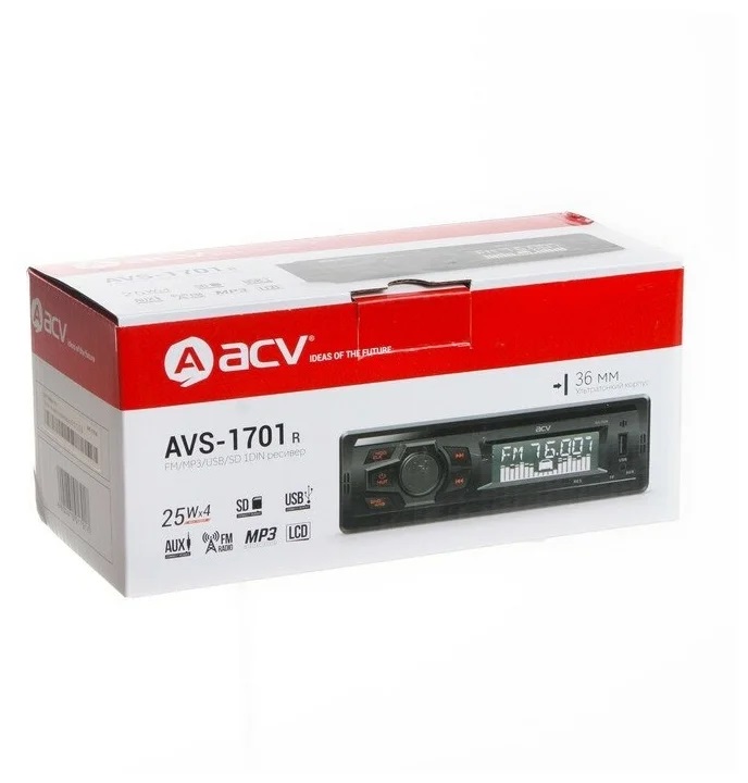 1-DIN USB/SD-ресиверы (без CD) ACV AVS-1701G 
