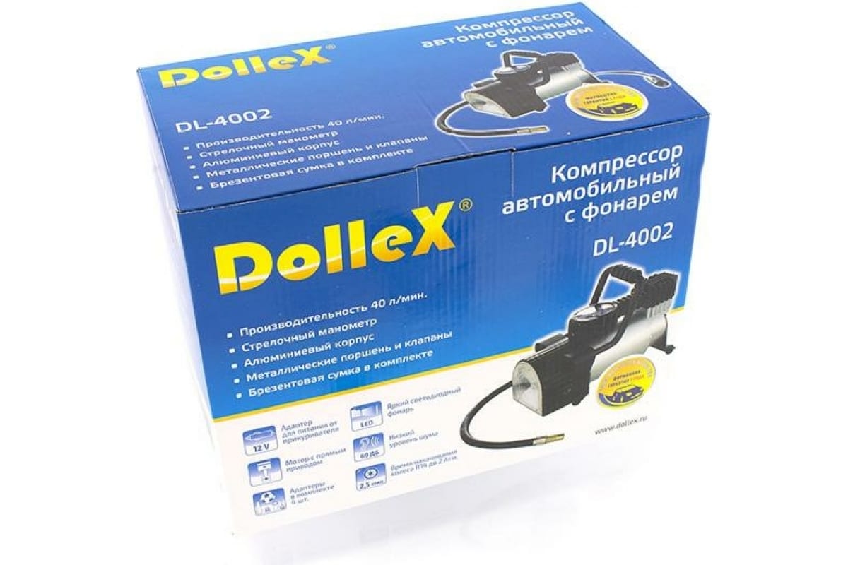 Автомобильные, велосипедные компрессоры.Помпы, насосы. Манометры DolleX DL-4002