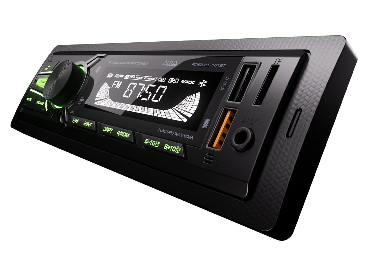 1-DIN USB/SD-ресиверы (без CD) AurA FIREBALL-101BT 