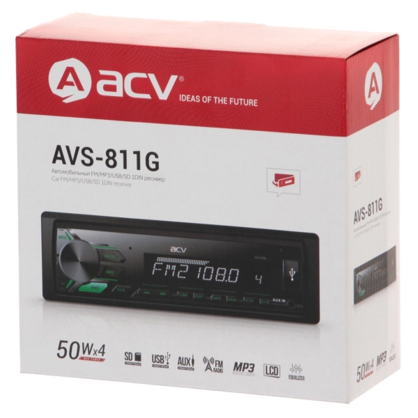 1-DIN USB/SD-ресиверы (без CD) ACV AVS-811G 