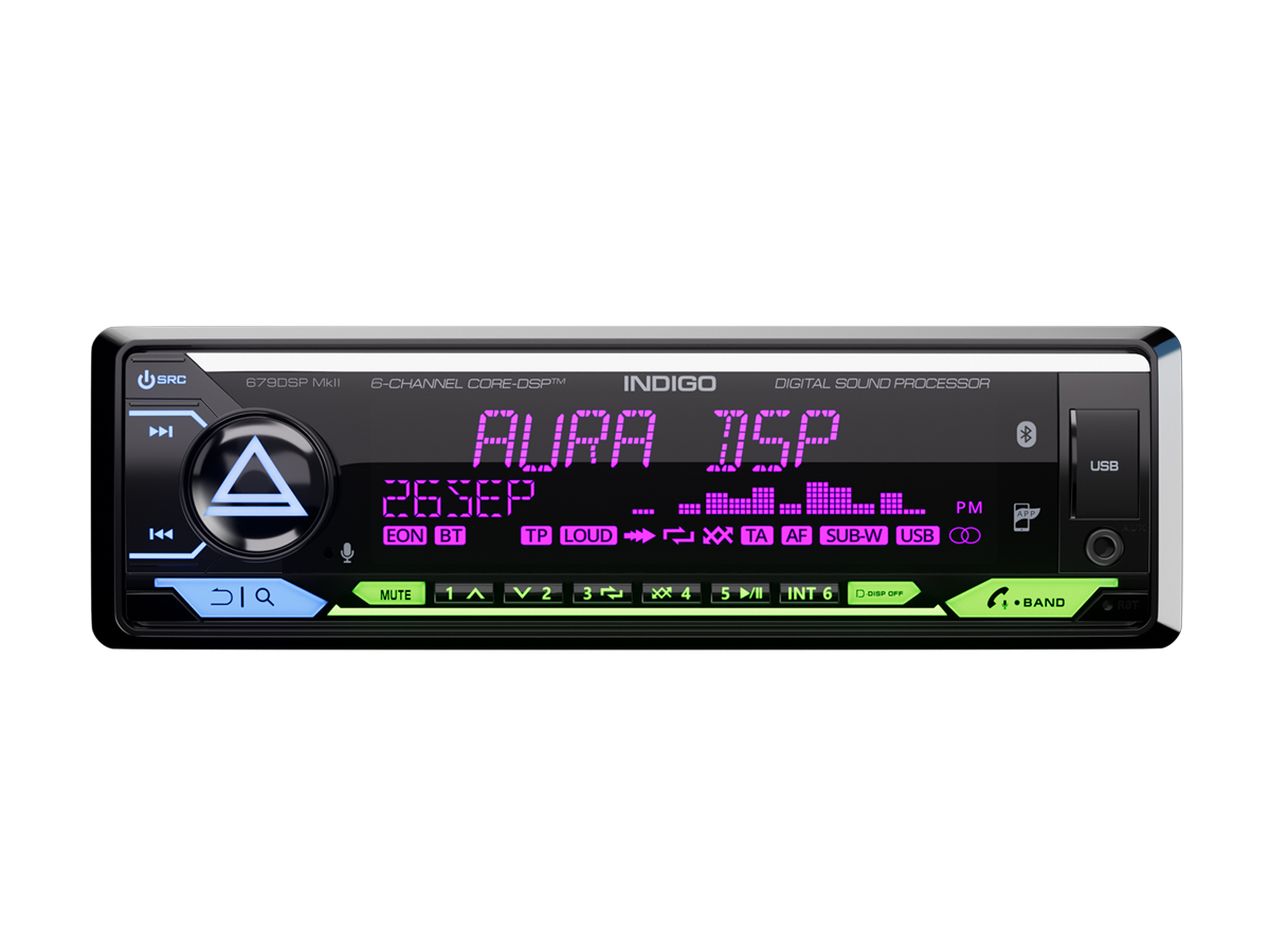 1-DIN USB/SD-ресиверы (без CD) AurA INDIGO-679DSP MkII 