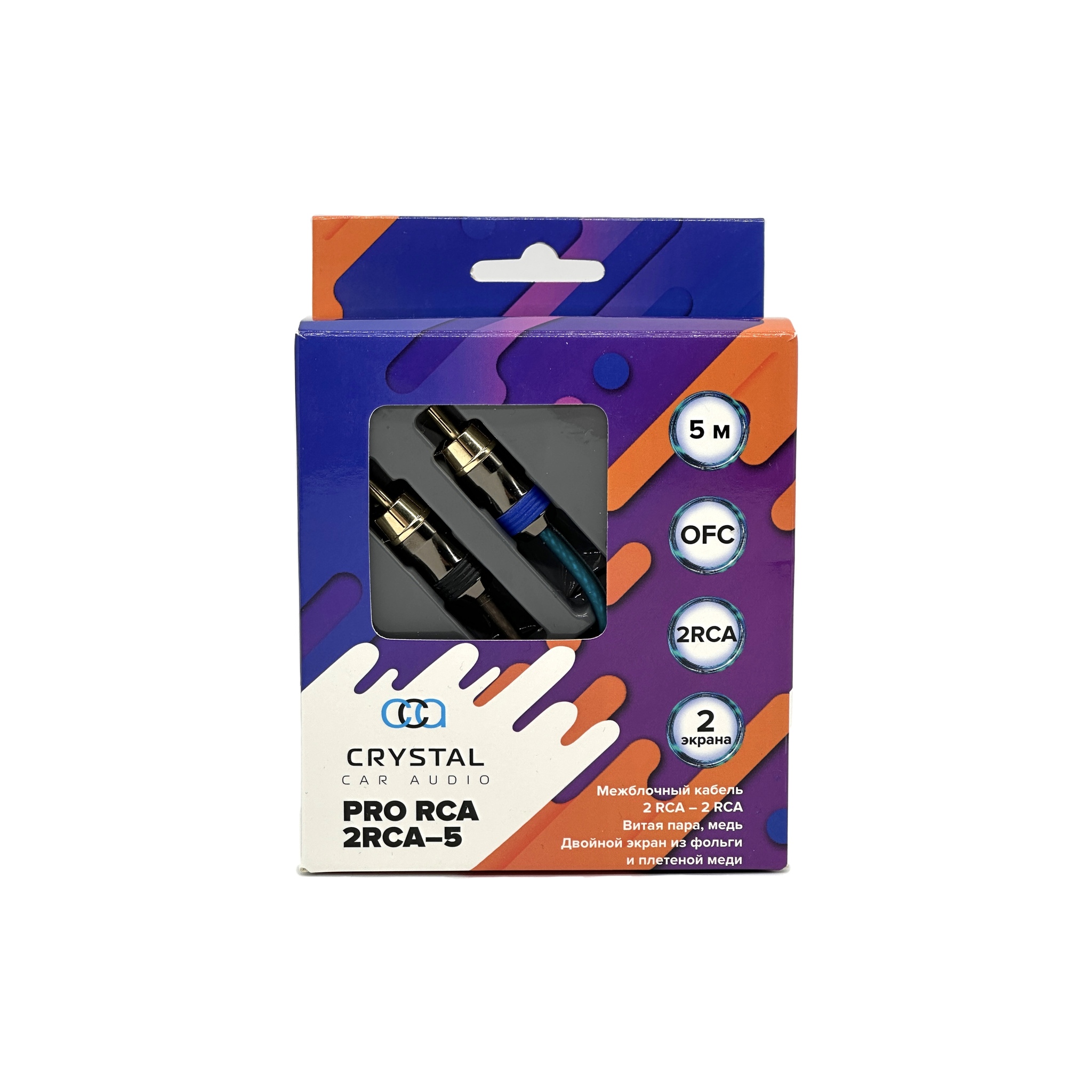 Кабели межблочные (RCA), AUX, HDMI, RCA разъёмы Crystal Car Audio PRO 2RCA-5 