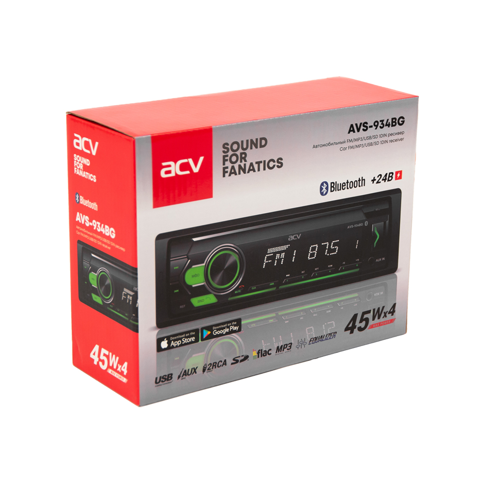1-DIN USB/SD-ресиверы (без CD) ACV AVS-934BG 