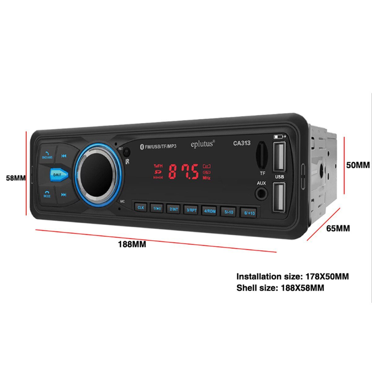 1-DIN USB/SD-ресиверы (без CD) Eplutus CA313 