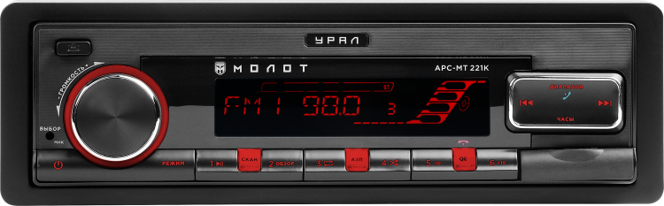 1-DIN USB/SD-ресиверы (без CD) Ural Урал МОЛОТ АРС-МТ 221К 