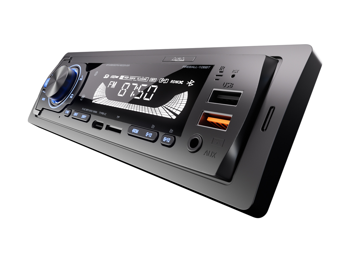 1-DIN USB/SD-ресиверы (без CD) AurA FIREBALL-106BT 