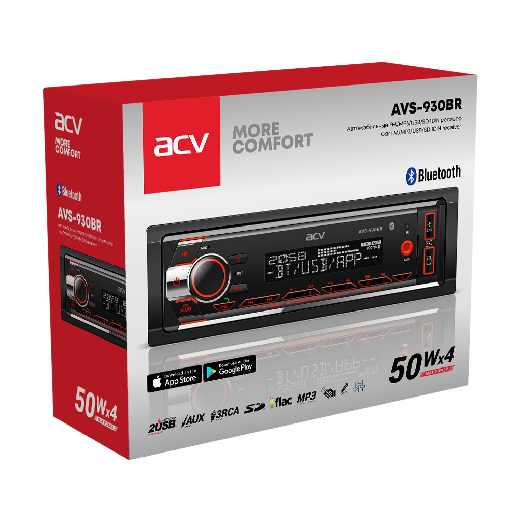 1-DIN USB/SD-ресиверы (без CD) ACV AVS-930BR 