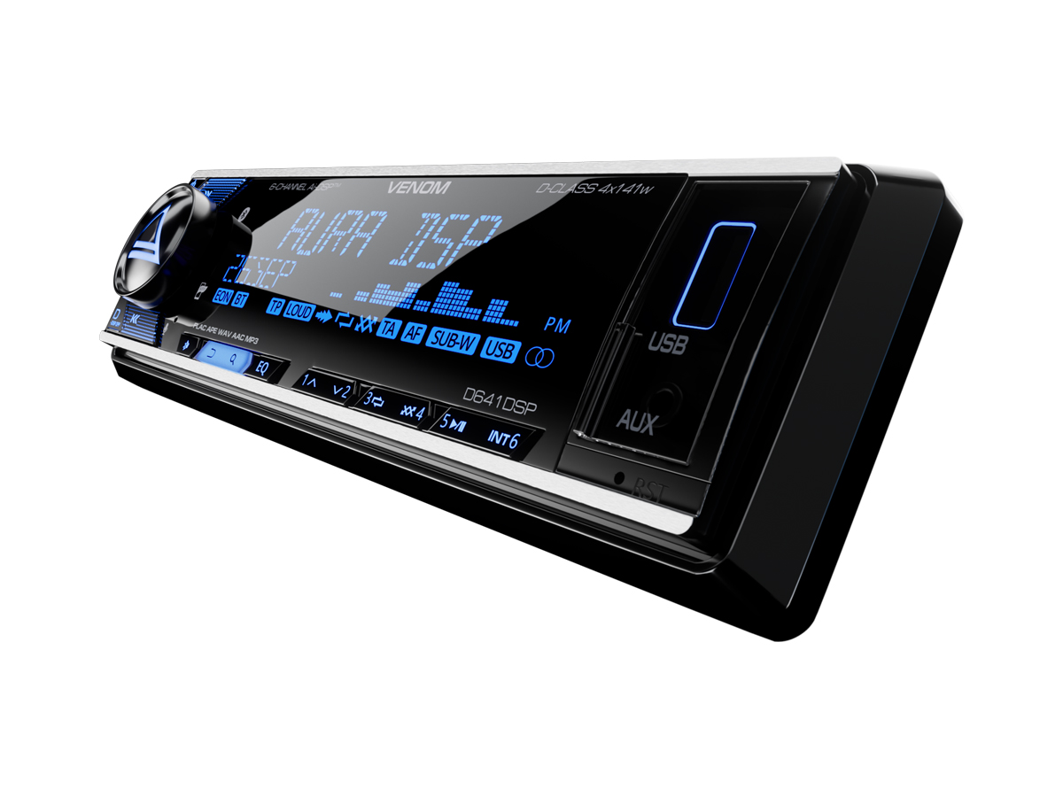 1-DIN USB/SD-ресиверы (без CD) AurA VENOM-D641DSP 