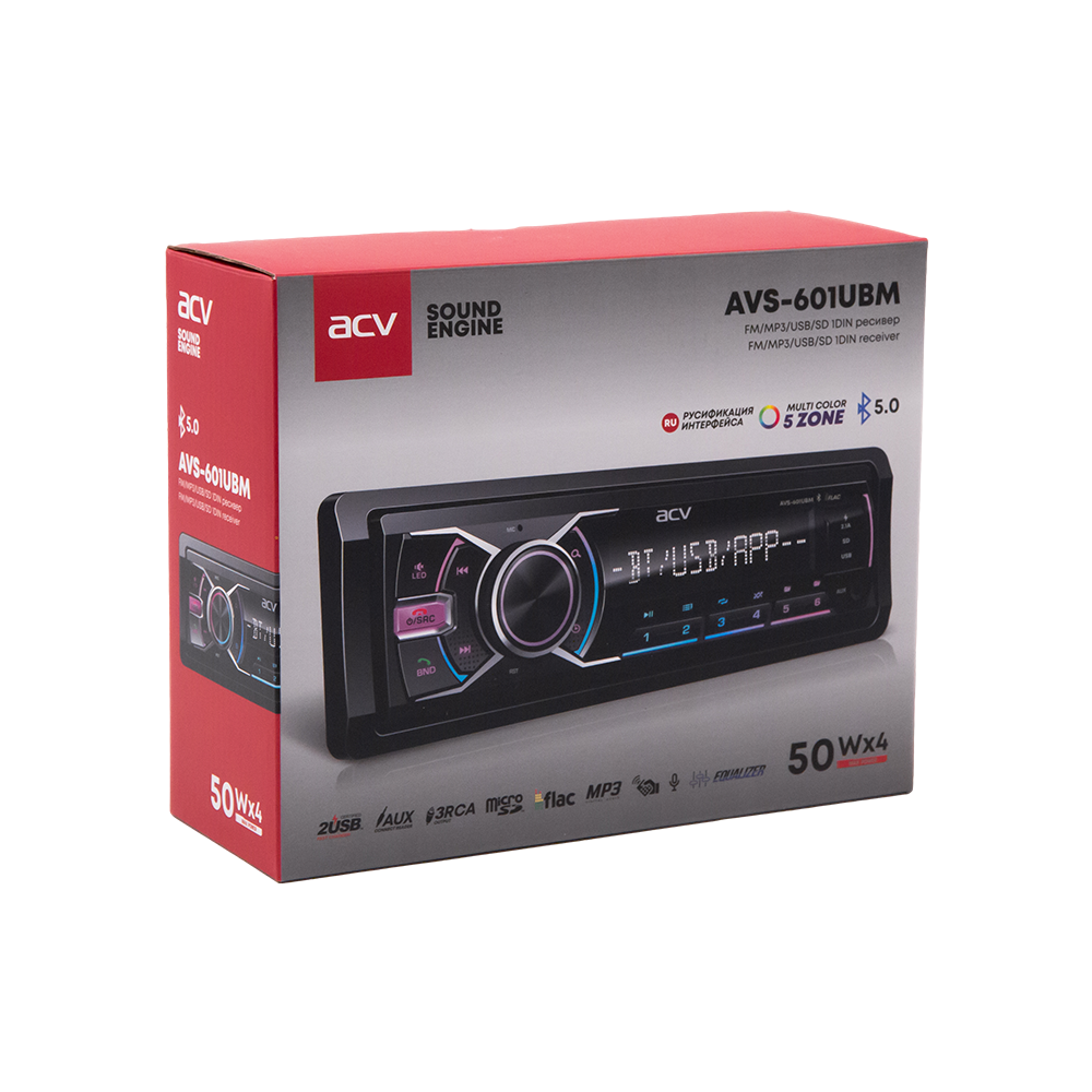 1-DIN USB/SD-ресиверы (без CD) ACV AVS-601UBM 