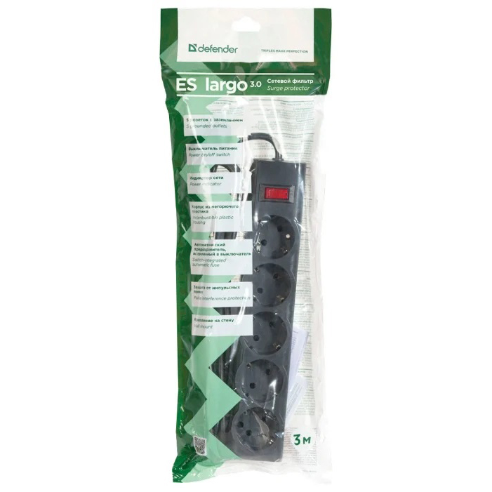 Сетевые фильтры, Удлинители Defender D99498