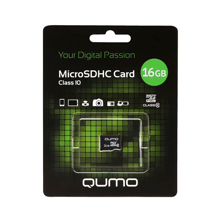 Карты памяти SD Qumo MicroSDHC 16Gb Class 10 (БЕЗ АДАПТЕРА SD)